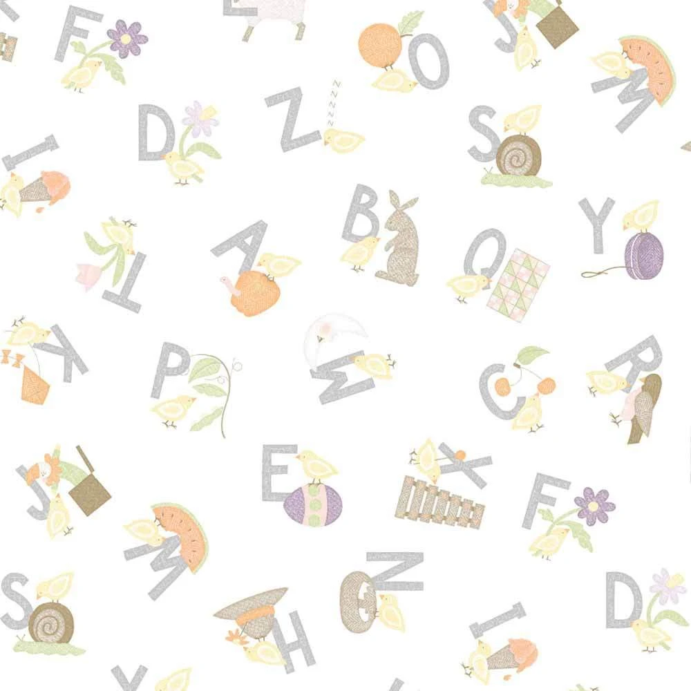 Maywood Studios - Little Chicks - Alaphabet Toss - White - Flannel By Bonnie Sullivan - Yardage 1 Maywood Studios - Little Chicks - Alaphabet Toss - White - Flannel By Bonnie Sullivan - Yardage
