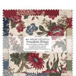 Marcus Fabrics In Cooperation With The Smithsonian Institution - Freedom Rings - 42 Pieces - 10 X 10 Squares