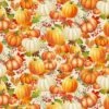 Timeless- Gather With A Grateful Heart - Pumpkin On Leaves - Cream - Digital Print - Yardage 5 Timeless- Gather With A Grateful Heart - Pumpkin On Leaves - Cream - Digital Print - Yardage -Keepsake Quilting Shop 1020350F 01