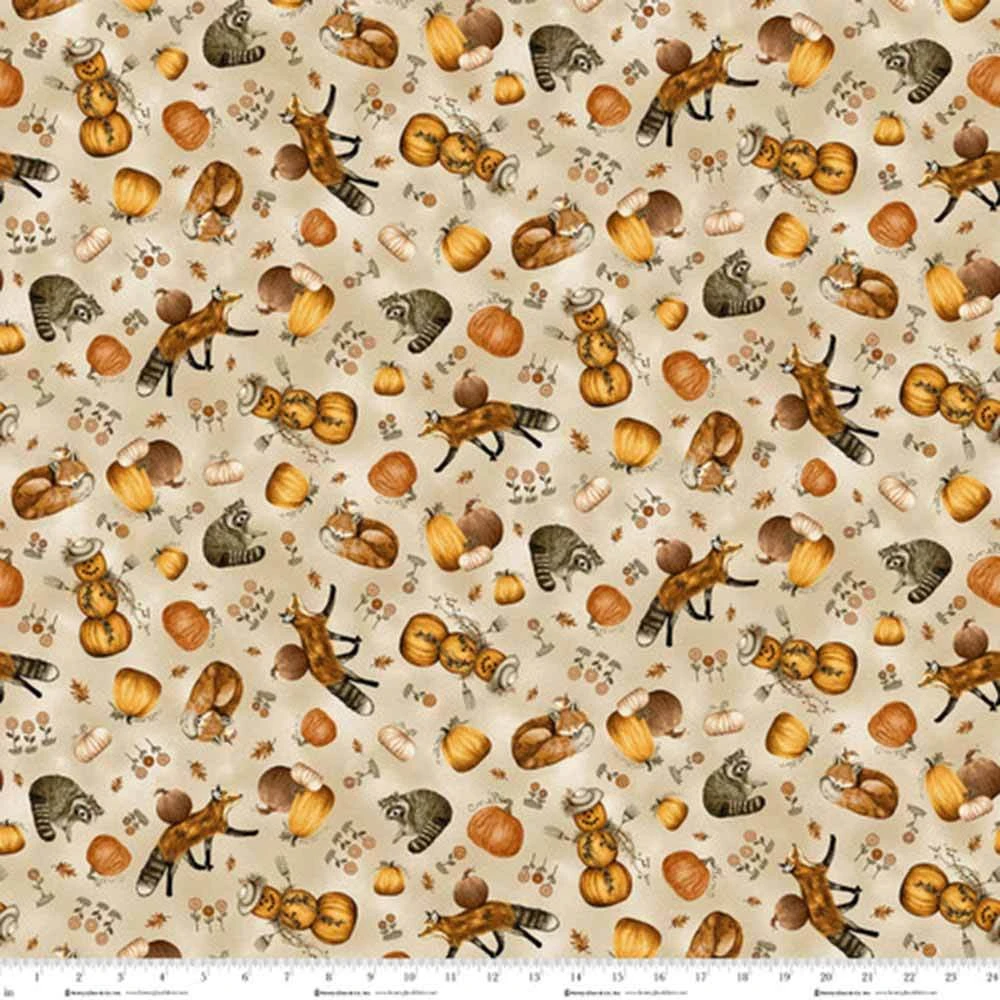 Henry Glass Fabrics - Hello Pumpkin - Fall Critters - Beige - Yardage 2 Henry Glass Fabrics - Hello Pumpkin - Fall Critters - Beige - Yardage - Image 2