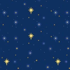 Blank Quilting - Away In A Manger By Satin Moon Designs - Stars - Blue - Yardage