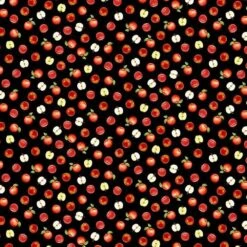 Timeless Treasure - Fruit - Mini Apples - Black - Yardage