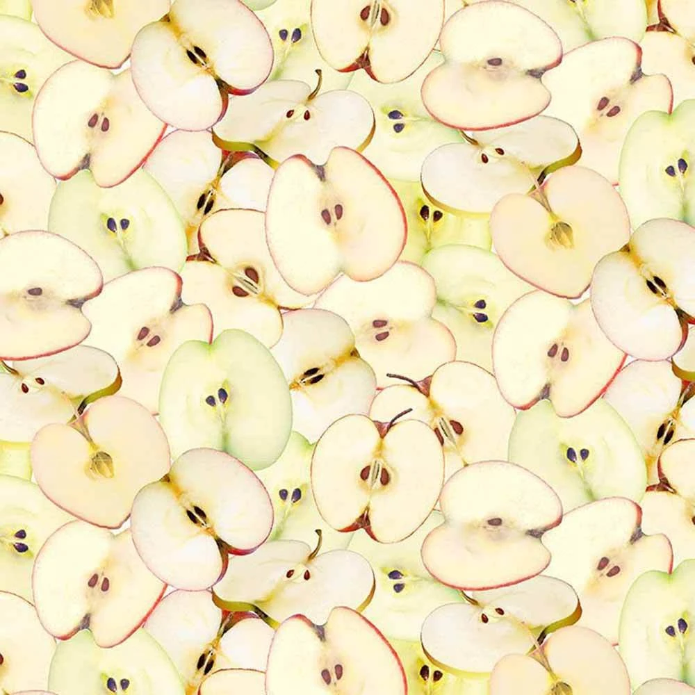 Timeless Treasure - Fruit - Packed Apple Slices - Cream - Yardage 1 Timeless Treasure - Fruit - Packed Apple Slices - Cream - Yardage
