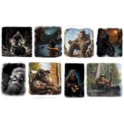 3 Wishes Fabric - Legendary Loner By Jim Baldwin - Gone Squatchin' - Multi - Digitally Printed Cotton - Yardage