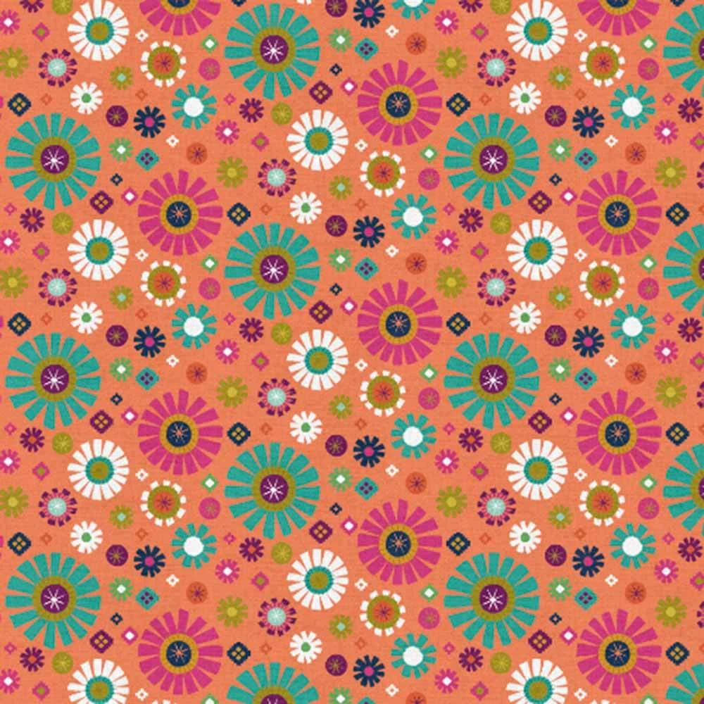 3 Wishes Fabric - Living Wild By Lisa Perry - Geo Floral - Yardage 1 3 Wishes Fabric - Living Wild By Lisa Perry - Geo Floral - Yardage