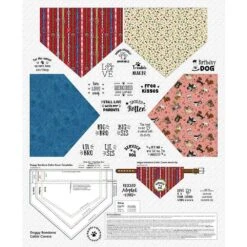 Henry Glass - Home Is Where The Dog Is II - Doggy Bandana Collar Covers - 36" X 44" - Panel