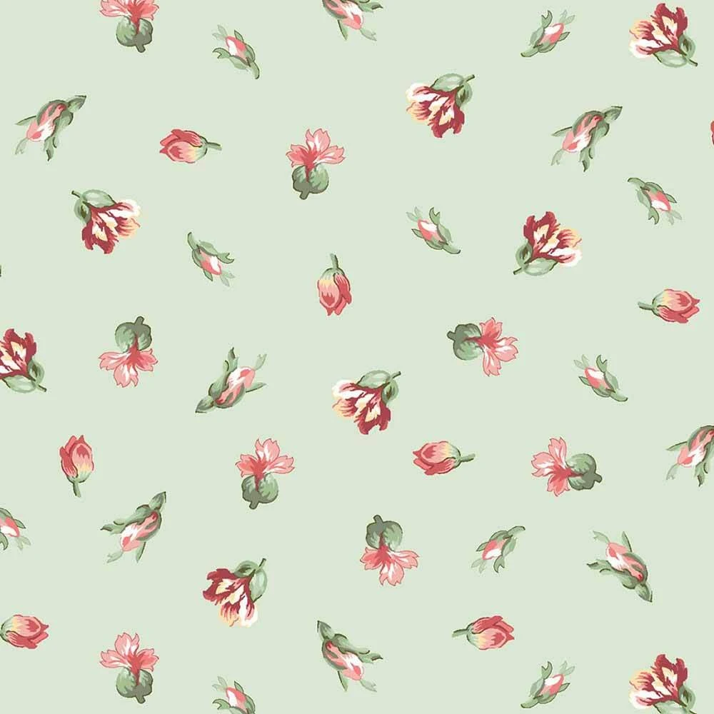 Maywood Studio - Regal Rose - Mini Buds - Green - Yardage 1 Maywood Studio - Regal Rose - Mini Buds - Green - Yardage