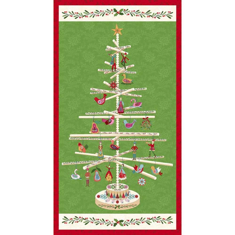 Henry Glass & Co. - Scandinavian Holiday By Mary Jane Carey - Digital - Scandi Tree - 24" X 43" Panel 1 Henry Glass & Co. - Scandinavian Holiday By Mary Jane Carey - Digital - Scandi Tree - 24" X 43" Panel