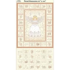 Makower UK - Angels - Advent Calendar - Cream - 24" X 44" Panel
