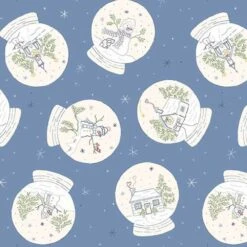Marcus Fabrics - Snowman's Village By Cindy Staub - Snow Globe - Blue- Yardage