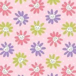Benartex - Cozy Cats By Cherry Guidry - Kitty Blooms - Pink - Yardage