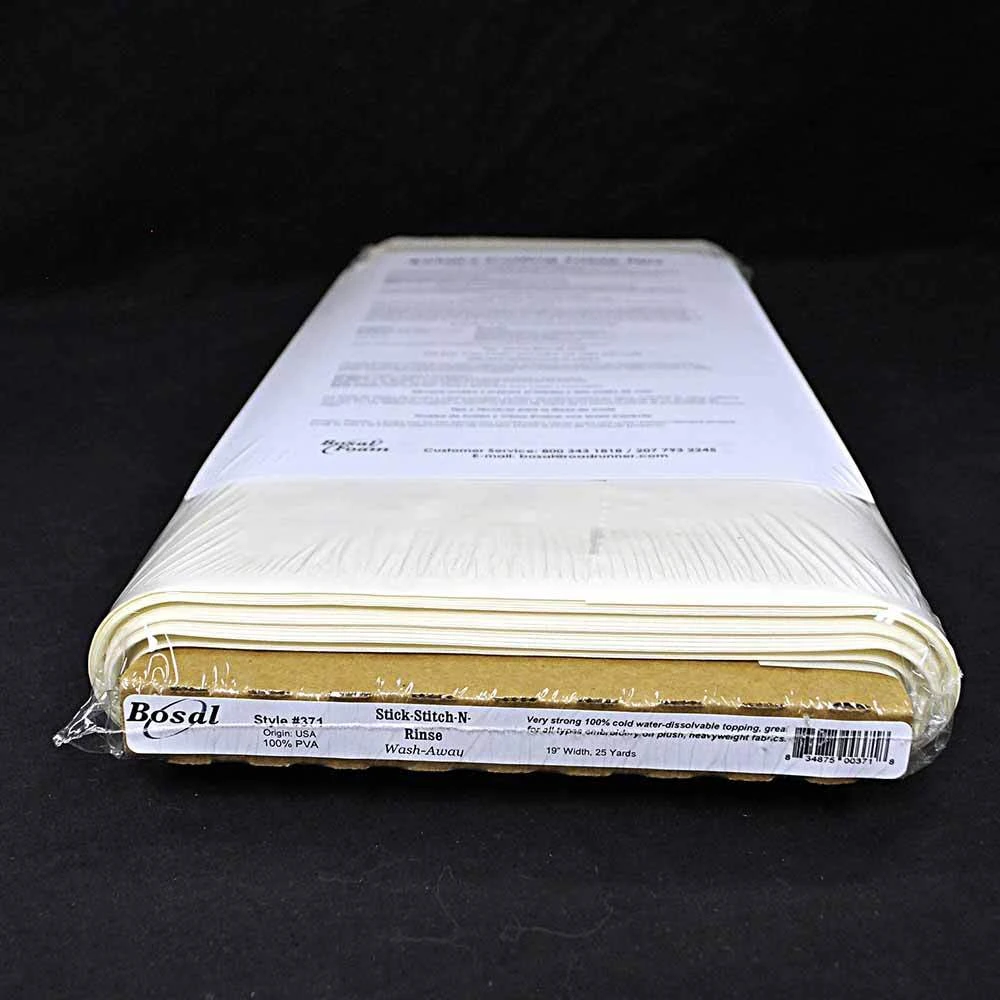 Bosal - Stick-Stitch-N-Rinse - 19" Width Wash-Away Stabilizer - Yardage 1 Bosal - Stick-Stitch-N-Rinse - 19" Width Wash-Away Stabilizer - Yardage