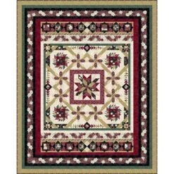 Crimson Blooms - Beth Grove - Wilmington Prints - Block Of The Month