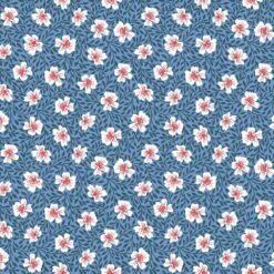Maywood Studios - Cups & Quilts By Bound To Be Quilting - Vine Floral - Blue - Yardage