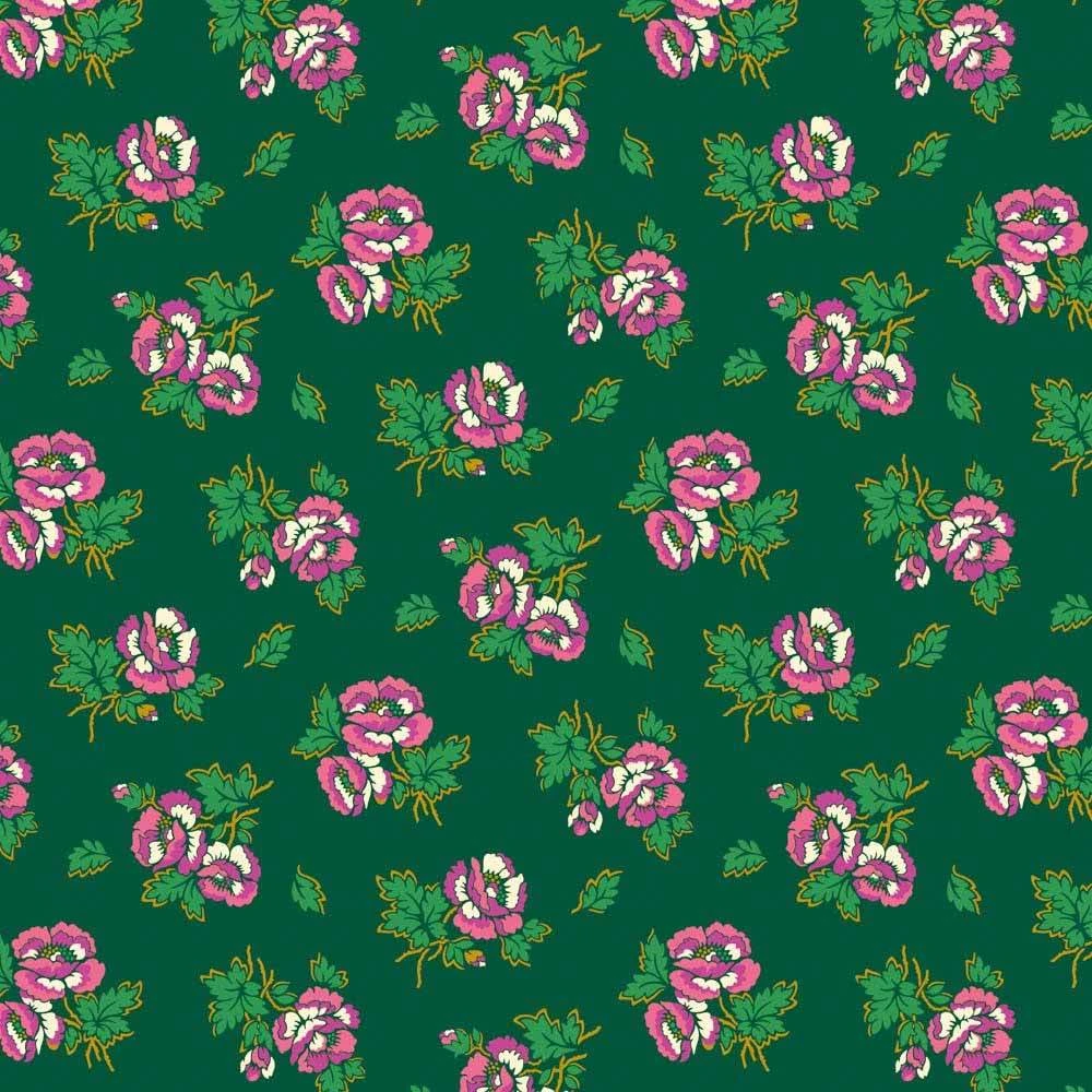 Figo Fabrics - Wild Abandon By Heather Bailey - Allover Floral - Green - Yardage 1 Figo Fabrics - Wild Abandon By Heather Bailey - Allover Floral - Green - Yardage
