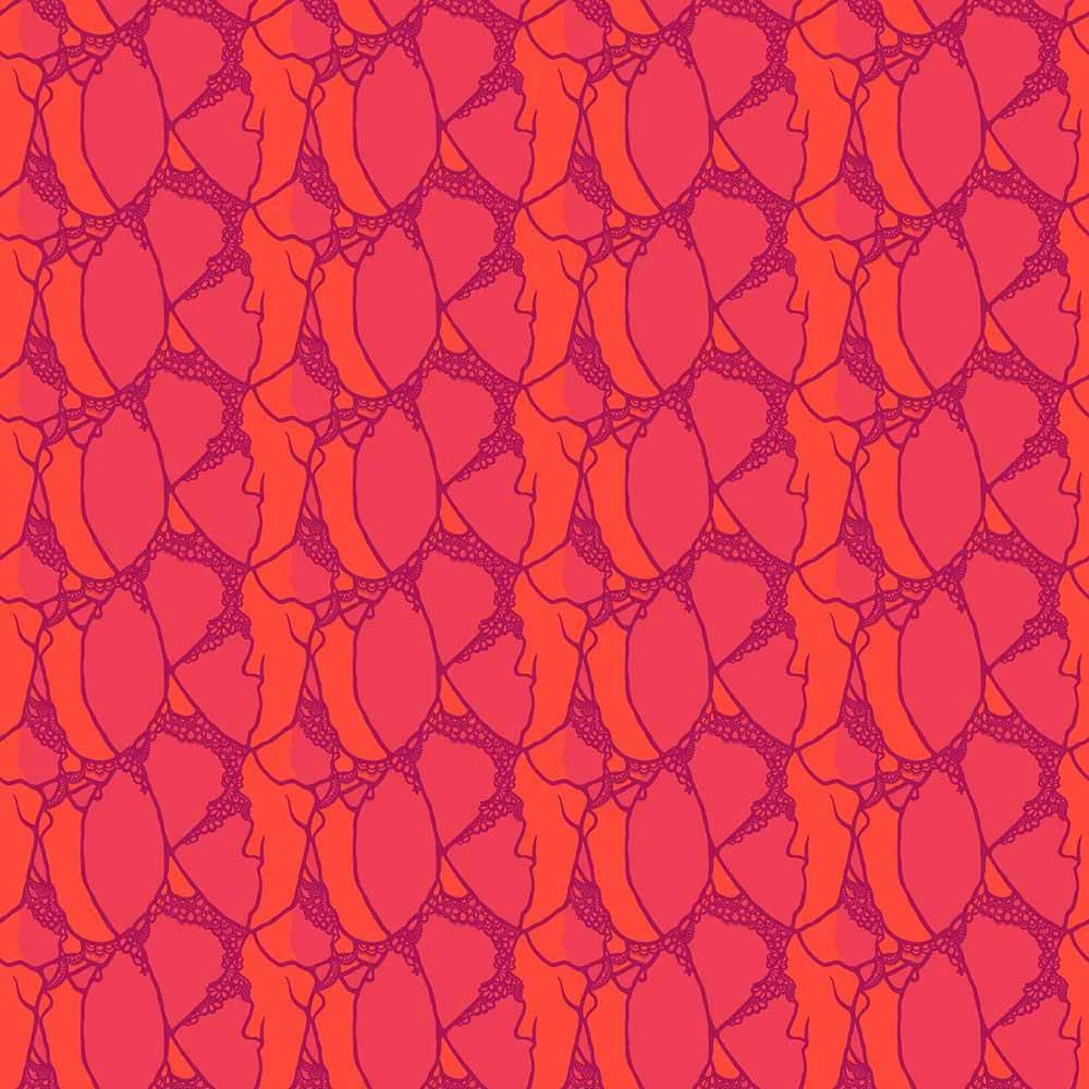 Figo Fabrics - Wild Abandon By Heather Bailey - Entangled - Flame - Yardage 1 Figo Fabrics - Wild Abandon By Heather Bailey - Entangled - Flame - Yardage