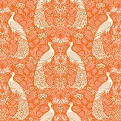 Figo Fabrics - Wild Abandon By Heather Bailey - Rogues And Scoundrels - Tangerine - Yardage