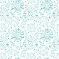P&B Textiles - Peacock Serenade By Eulalia Mejia - Feather Mandalas - White - Yardage