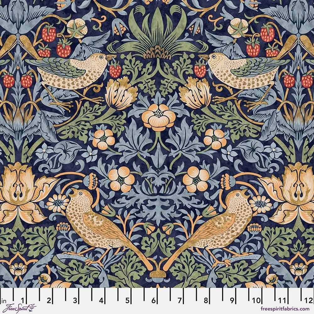 FreeSpirit - The Original Morris & Co. - Strawberry Thief - Navy - Yardage 2 FreeSpirit - The Original Morris & Co. - Strawberry Thief - Navy - Yardage - Image 2