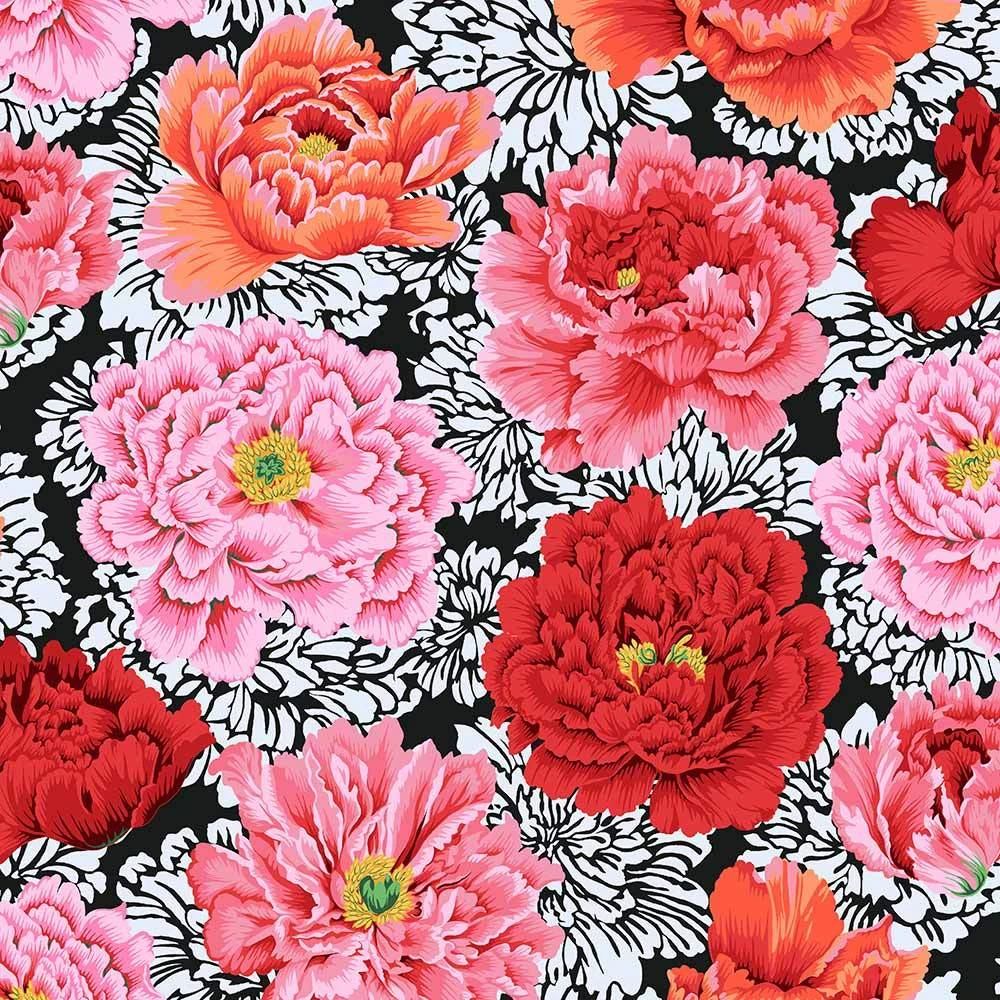 FreeSpirit - Kaffe Fassett Collective - Brocade Peony - Crimson - Yardage 1 FreeSpirit - Kaffe Fassett Collective - Brocade Peony - Crimson - Yardage