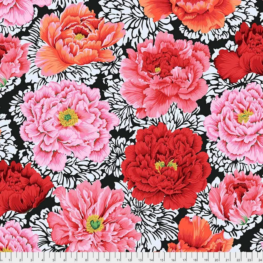 FreeSpirit - Kaffe Fassett Collective - Brocade Peony - Crimson - Yardage 2 FreeSpirit - Kaffe Fassett Collective - Brocade Peony - Crimson - Yardage - Image 2