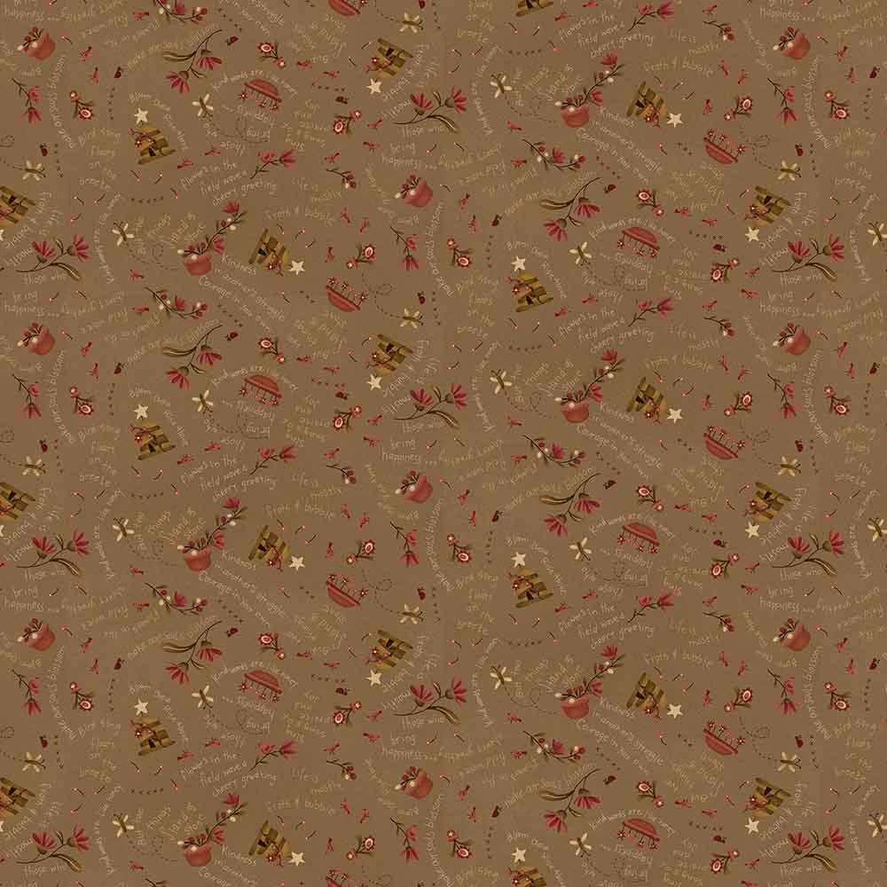 Henry Glass & Co. - Froth And Bubble - Swirly Words Novelty - Olive - Yardage 1 Henry Glass & Co. - Froth And Bubble - Swirly Words Novelty - Olive - Yardage