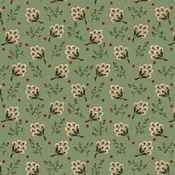 Henry Glass & Co. - Quiet Grace By Kim Diehl- Clover Blososms - Aqua - Yardage