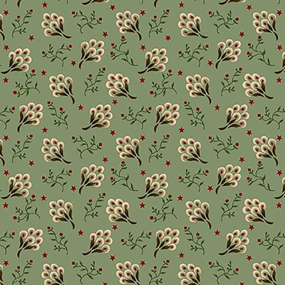 Henry Glass & Co. - Quiet Grace By Kim Diehl- Clover Blososms - Aqua - Yardage 1 Henry Glass & Co. - Quiet Grace By Kim Diehl- Clover Blososms - Aqua - Yardage