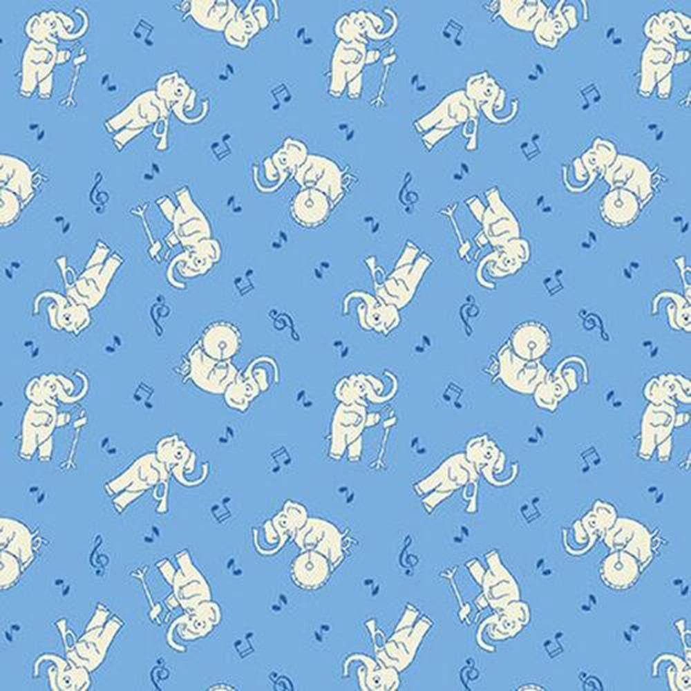 Henry Glass & Co. - Nana Mae 6 - Musical Elephants - Blue - Yardage 1 Henry Glass & Co. - Nana Mae 6 - Musical Elephants - Blue - Yardage