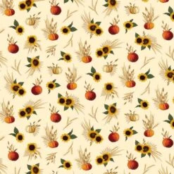 P&B Textiles - Harvest Mini's By Pink Light Studio - Packed Sunflowers & Pumpkins - Multi - Yardage