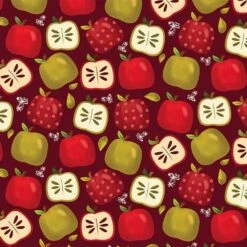 P&B Textiles - Harvest Mini's By Pink Light Studio - Allover Apples - Red - Yardage