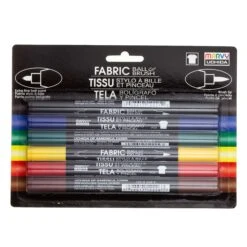 Fabric Ball And Brush Marker 6 Pen Set