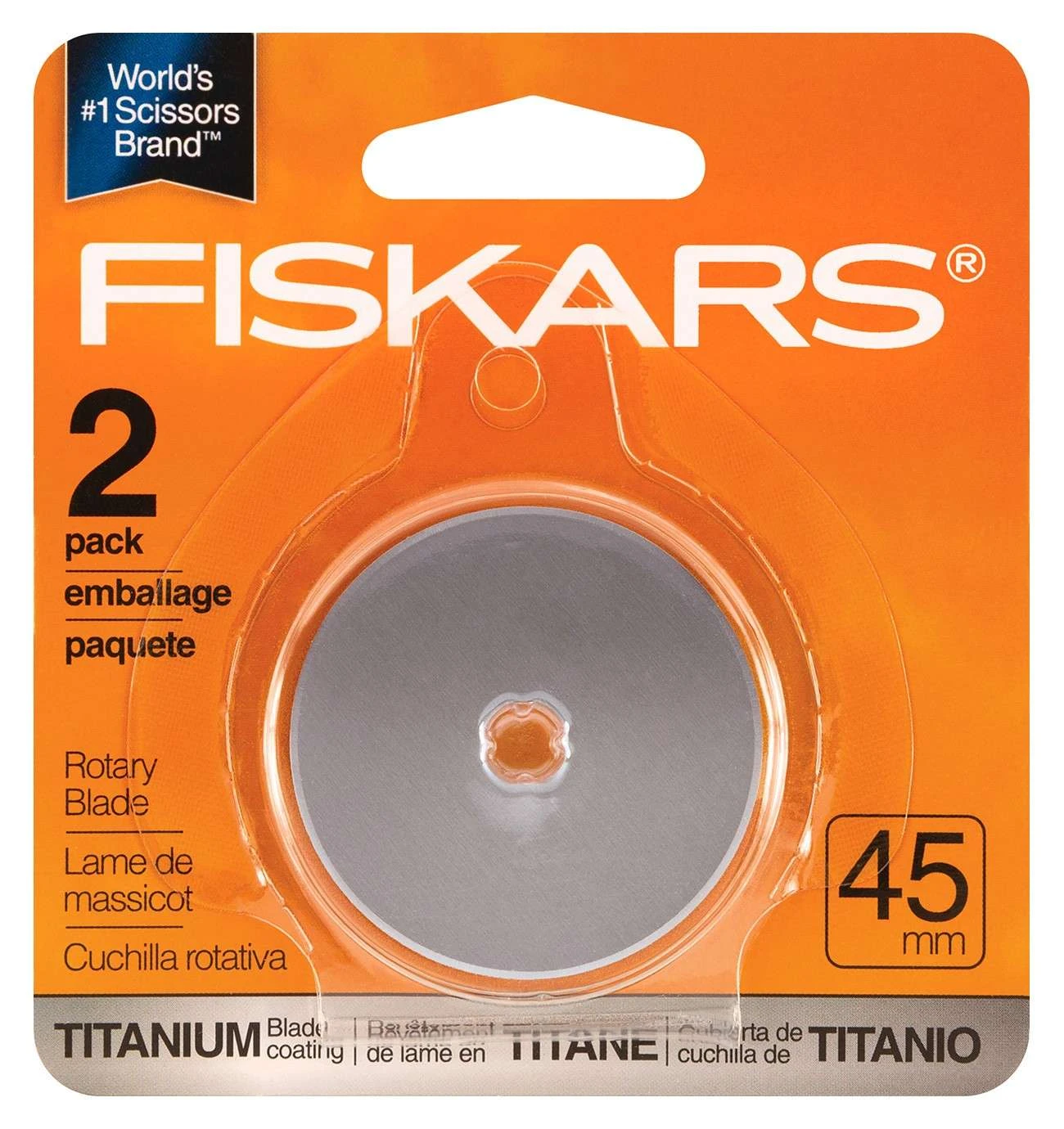 Fiskars 45mm Titanium Coated Replacement Rotary Blade 2ct 1 Fiskars 45mm Titanium Coated Replacement Rotary Blade 2ct