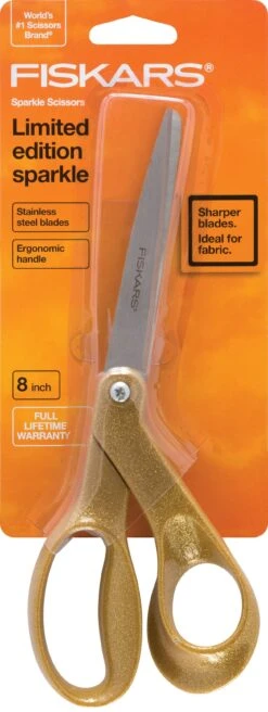 Fiskars Premier 8in Bent Sparkle Scissors Gold