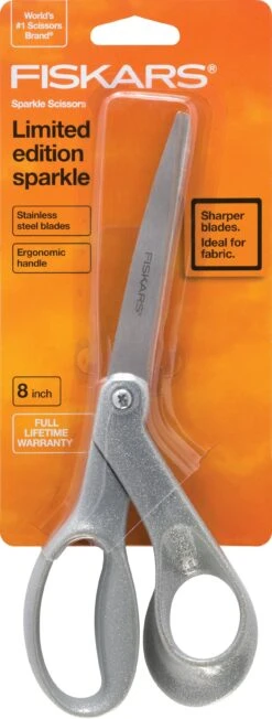 Fiskars Premier 8in Bent Sparkle Scissors Silver