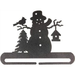 8in Frosty Snowman Split Bottom Holder Charcoal