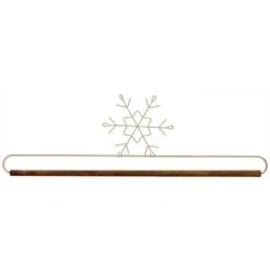 16in Snowflake Holder With Dowel Tex White