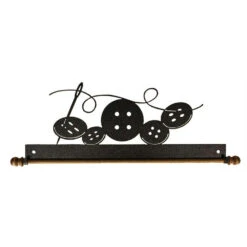 12in Buttons Fabric Holder Charcoal