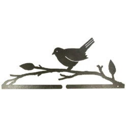 14-1/2in Bird On A Branch Split Bottom Holder Charcoal