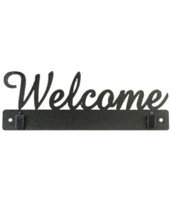 10in Welcome With Clips Charcoal