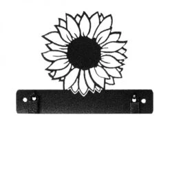 Sunflower With Clips Charcoal 6in Hanger