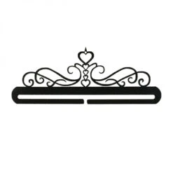 5 Heart Scroll Split Bottom Charcoal 12in Hanger