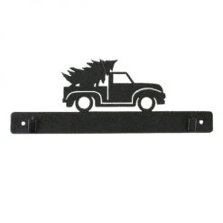 Christmas Truck With Clips Charcoal 12in Hanger