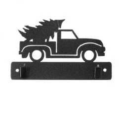 Christmas Truck With Clips Charcoal 6in Hanger