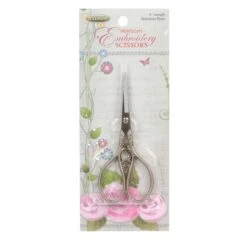 Pewter Teardrop Handle Heirloom Embroidery Scissors