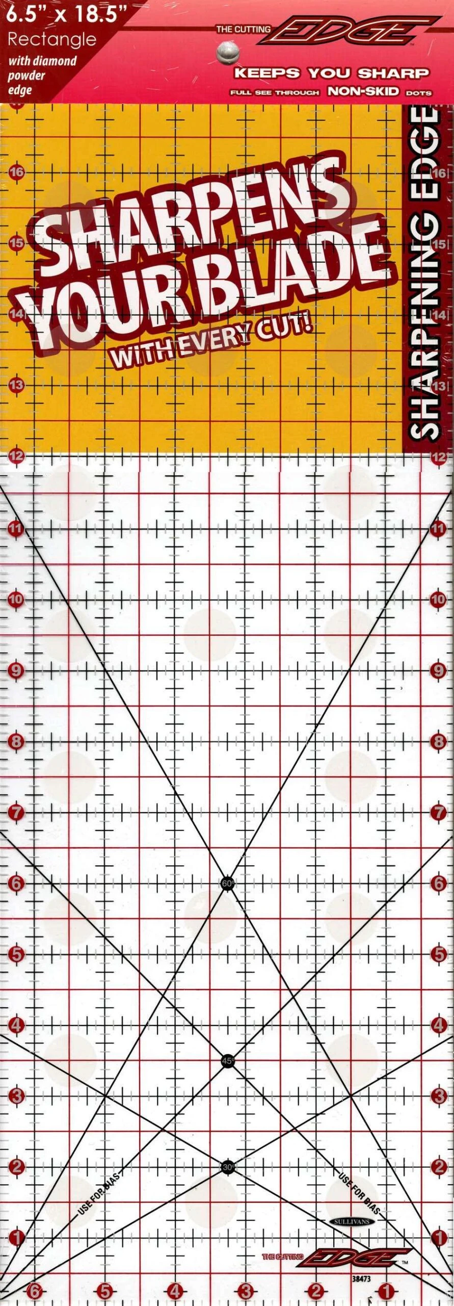 The Cutting Edge Clear Sharpening Edge Ruler 6-1/2in X 18-1/2in 1 The Cutting Edge Clear Sharpening Edge Ruler 6-1/2in X 18-1/2in