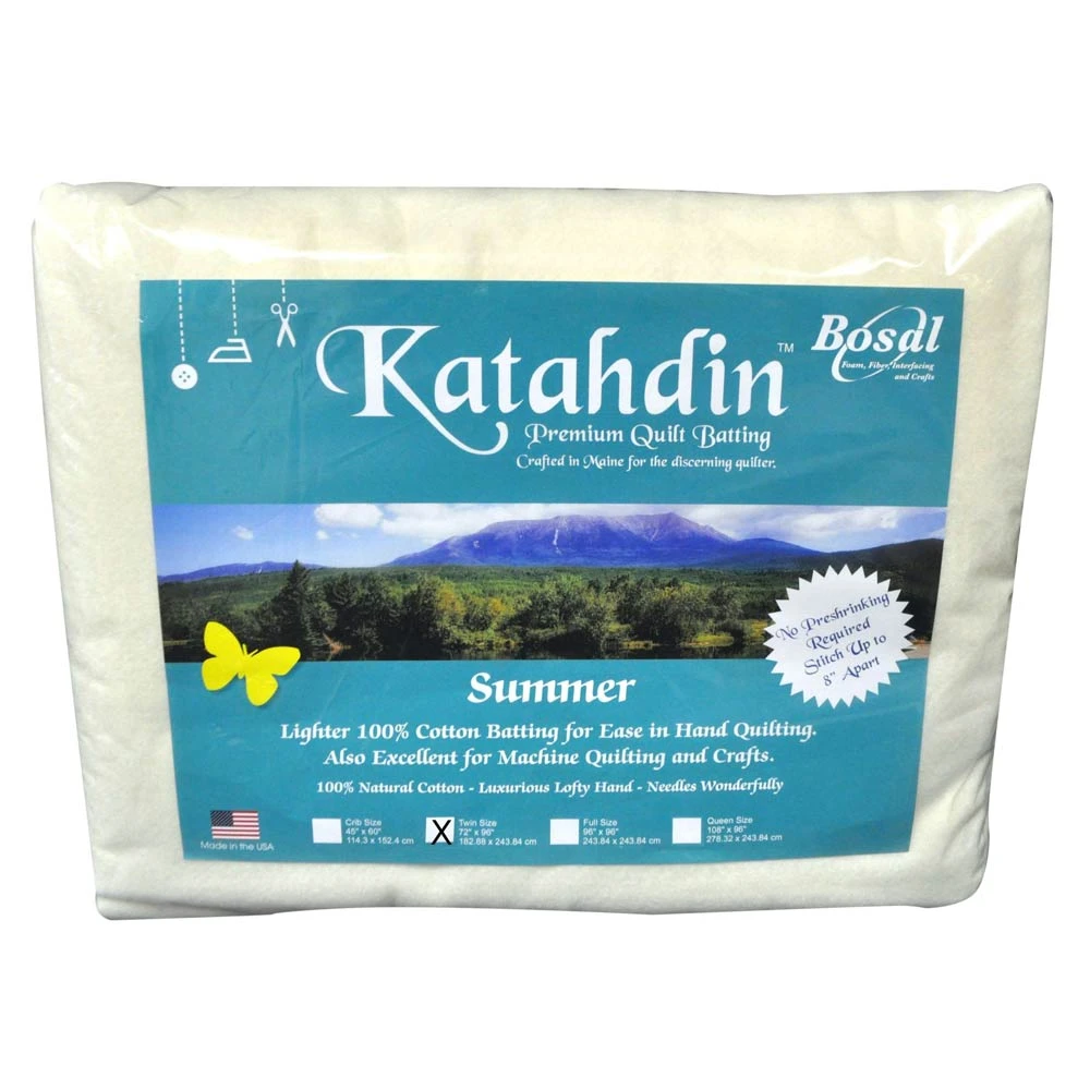 Bosal Katahdin Premium 100% Cotton Batting - Summer 3oz - 72in X 9 1 Bosal Katahdin Premium 100% Cotton Batting - Summer 3oz - 72in X 9