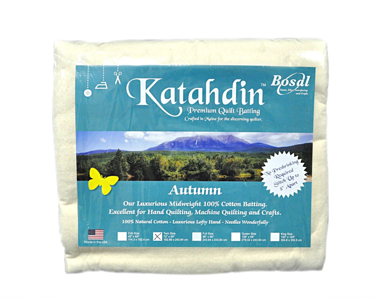 Bosal Katahdin Premium 100% Cotton Batting - Autumn 4oz - 72in X 9 2 Bosal Katahdin Premium 100% Cotton Batting - Autumn 4oz - 72in X 9 - Image 2