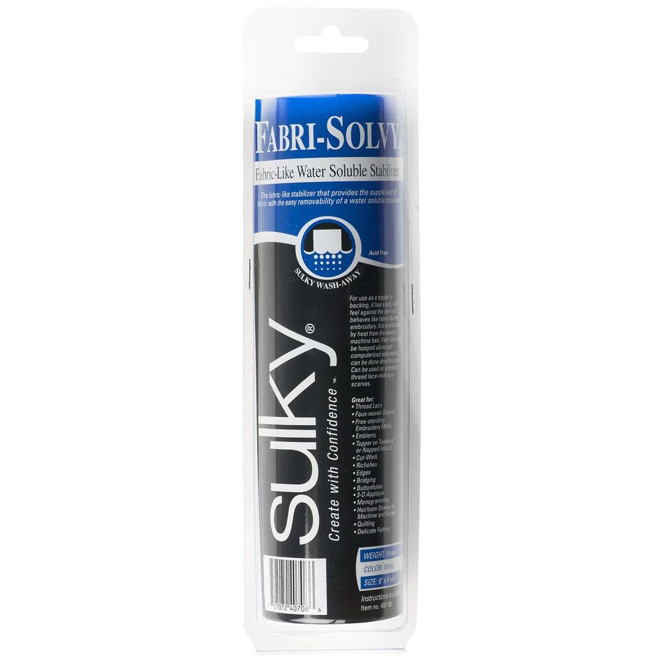 Fabri-Solvy Washaway Stabilizer White 8in X 9yds 1 Fabri-Solvy Washaway Stabilizer White 8in X 9yds