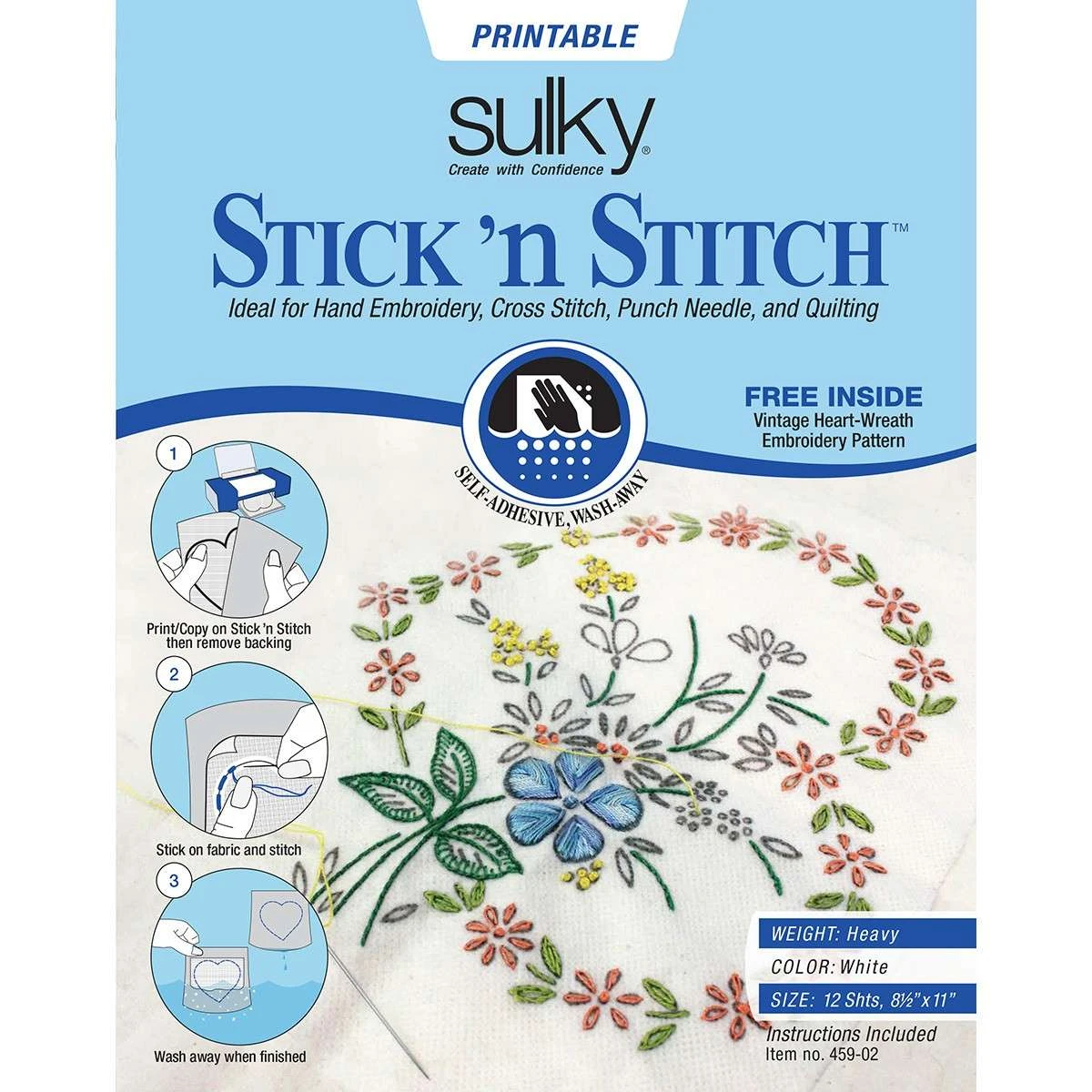 Stick N Stitch Self Adhesive Wash Away Stabilizer Twelve Sheets Of 8-1/2 X 11 1 Stick N Stitch Self Adhesive Wash Away Stabilizer Twelve Sheets Of 8-1/2 X 11